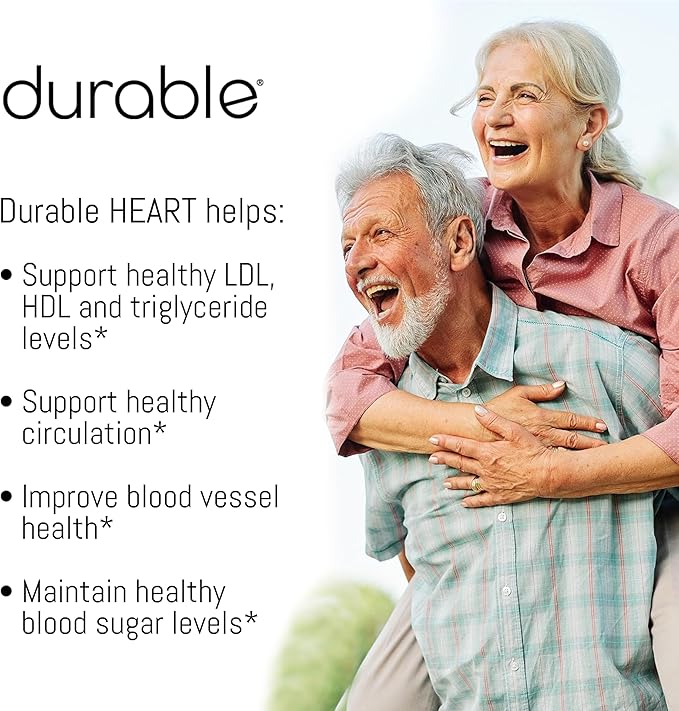 Durable Heart ā Bergamonte Citrus Bergamot 1,000 mg + Olive Leaf Extract + Vitamin C - Heart Health Supplement for Healthy Cholesterol - Doctor Formulated, Vegan, Non-GMO, Made in USA (180 Capsules)