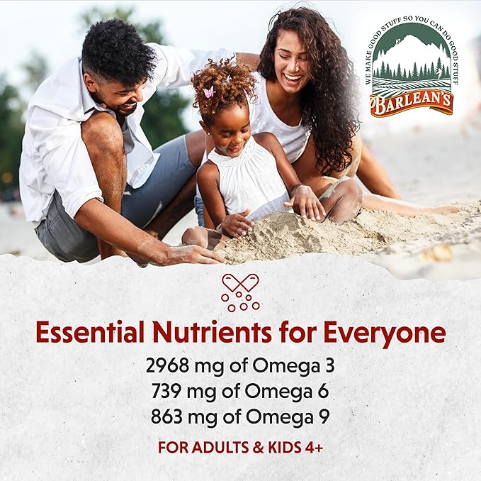 Barlean's Vegan Omega 3 6 9 Flaxseed Oil Liquid Supplement, Strawberry Banana Smoothie, Flax Seeds Oil with 2,968 mg ALA Fatty Acid, Non-GMO and Gluten Free, 16 oz