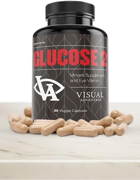 Glucose II Eye Supplement - 1 Month Supply - AREDS 2 Formula with Vitamin D, C, E - Lutein & Zeaxanthin - Antioxidant Blend for Adults 50+