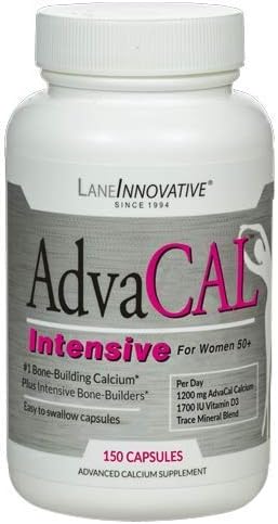Lane Innovative - AdvaCAL Intensive Calcium, for Women 50+, with 1,700 IU Vitamin D, Easy to Swallow (150 Capsules)
