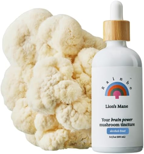 Lion's Mane Mushroom Tincture - Alcohol Free - Dual Extract Mushroom Supplement - Brain Support, Focus, Memory, Liquid Lion's Mane Supplement, Vegan, Non GMO, 3.4 fl oz