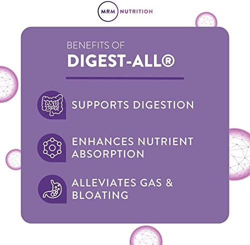 MRM Nutrition Digest-All ® | Digestive Enzymes | Improved digestion and absorption | Lactase + Amylase + Lipase | May help with bloating and gas | 100% Vegetarian | Gluten-Free | 15 servings