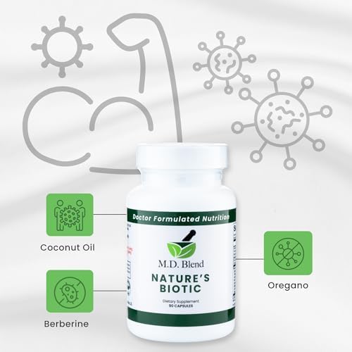 Nature’s Biotic - Expert Formulated Supplement - Immune Functions & System Wellness - Key Vitamins & Minerals - Powerful Berberine, Oregano, Garlic, Magnesium, Zinc - 90 Capsules (2 Pack)
