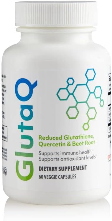 GlutaQ Market America Antioxidant Supplement – Healthy Aging & Energy Support with Reduced Glutathione, Quercetin & Beetroot – Vegan, Gluten-Free, Non-GMO Formula