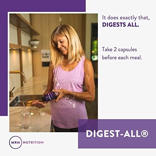 MRM Nutrition Digest-All ® | Digestive Enzymes | Improved digestion and absorption | Lactase + Amylase + Lipase | May help with bloating and gas | 100% Vegetarian | Gluten-Free | 15 servings
