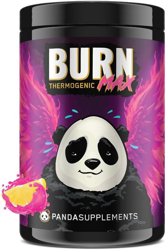 Panda Burn MAX Enhance Your Strength, Energy, Focus with Dual Source Caffiene (350mg), Alpha GPC, and MitoBurn® (Pink Lemonade)(25 Servings)