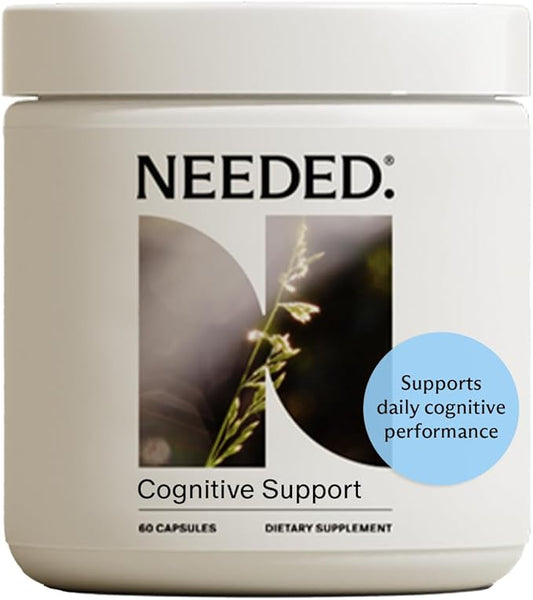 Needed. Cognitive Support - Comprehensive Supplement with Ashwagandha, Reishi & Lion's Mane Mushrooms, Breastfeeding Safe - Supports Focus, Attention, & Memory, 30-Day Supply