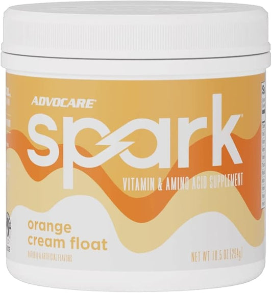 AdvoCare Spark Vitamin & Amino Acid Supplement - Focus & Energy Drink Powder Mix with Vitamin A, B-6, C & E - Also Includes L-Carnitine & L-Tyrosine - Orange Cream Float - 10.5 oz