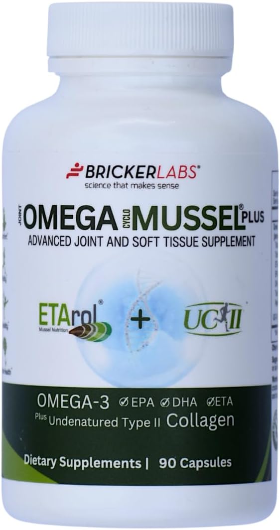 Omega Cyclo - Mussel Plus UC-II, Premium NZ Green Lipped Mussel Plus UC-II Undenatured Type II Collagen, The Ultimate Joint Supplement for Joint Health and Comfort, 90 Capsules