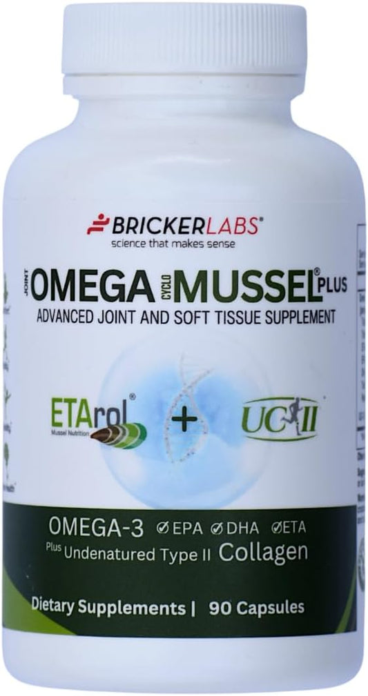 Omega Cyclo - Mussel Plus UC-II, Premium NZ Green Lipped Mussel Plus UC-II Undenatured Type II Collagen, The Ultimate Joint Supplement for Joint Health and Comfort, 90 Capsules