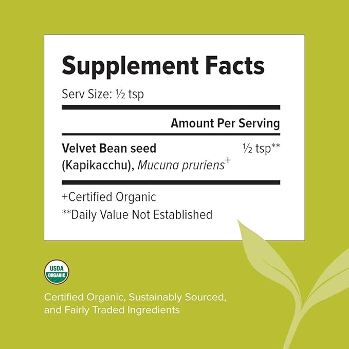 Banyan Botanicals Kapikacchu Mucuna Pruriens – Organic Herbal Powder – Energizing, Supports Healthy Nervous & Reproductive Systems* – Natural Source of L-Dopa – Spice Jar – Non-GMO Sustainably Sourced Vegan