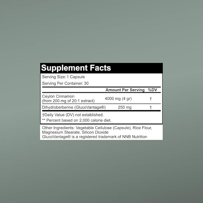 SugarMD Super Berberine Supplement – 250mg GlucoVantage Dihydroberberine with Ceylon Cinnamon - 5X More Absorbable Than Regular Berberine – 30 Capsules (30 Day Supply)