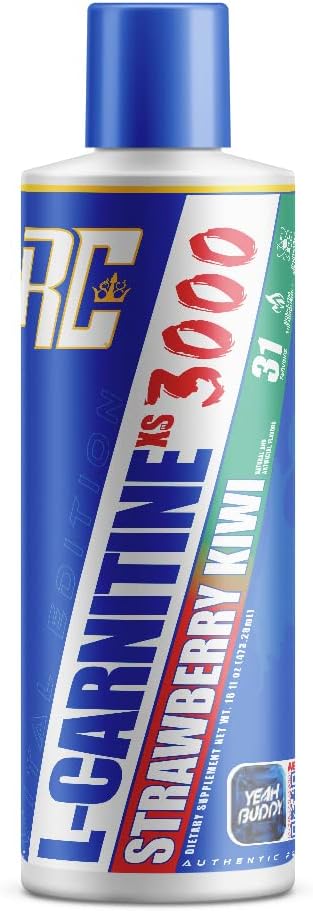 Ronnie Coleman Signature Series L-Carnitine XS 3000 Liquid, Amino Acids Metabolism and Lean Muscle Strength Support, Stimulant Free, Sugar Free, Zero Carbs, Strawberry Kiwi, 16 Oz