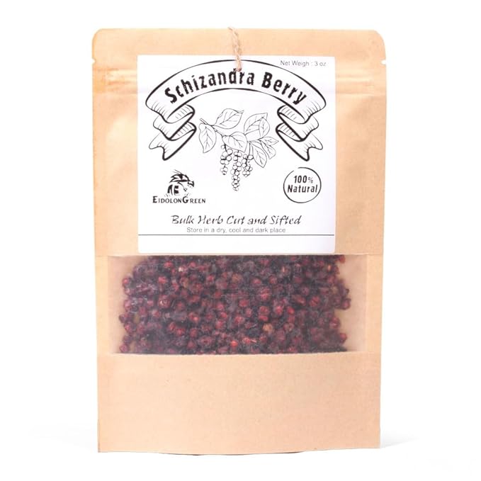 EidolonGreen [China Medicinal Herb] Dried Schisandra Berries (Schisandra/Wuweizi) – 100% Natural Five-Flavor Fruit Herbal Tea, 3 oz (88g)