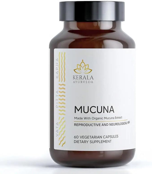 Kerala Ayurveda Mucuna Pruriens Herbal Supplement - 60 Count | Supports Memory, Mood & Better | Supports Relaxation & Stress Relief | Natural Antioxidant Supplement