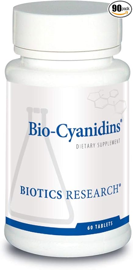 Biotics Research Bio Cyanidins Loaded with Oligomeric Proanthocyanidin Compounds OPC, Radiant Skin, Botanically Based Antioxidant Support, Heart Health, Polyphenols from Pine, 60 Tablets