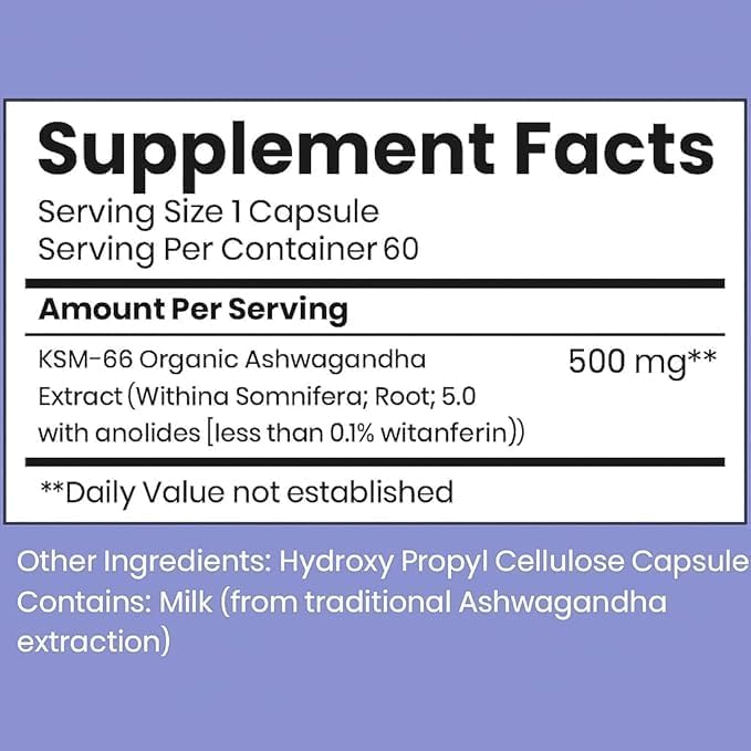 BBETTER Ashwagandha KSM-66 Capsules 500mg | Lab Tested Herbal Supplement for Stress Relief |Pure Organic Ashwagandha Powder | Supports Mental & Physical Well-Being Mood Enhancer | 60 Veg Capsules