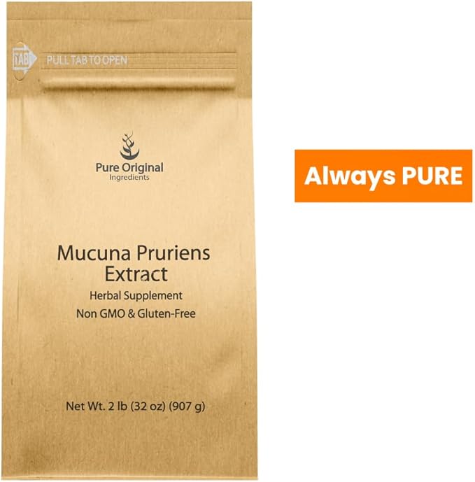 PURE ORIGINAL INGREDIENTS Mucuna Pruriens (2 lb), Pure and Natural, Non-GMO, Gluten-Free