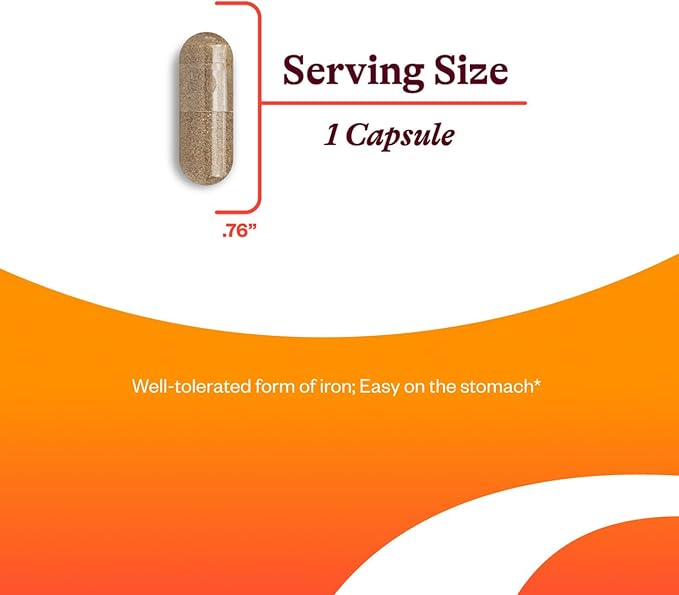 Seeking Health Optimal Iron with Cofactors, as Ferrochel Ferrous Bisglycinate, Vitamin A and C Cofactors, Digestive Enzymes for Optimal Iron Absorption, Vegan and Vegetarian (90 Capsules)*