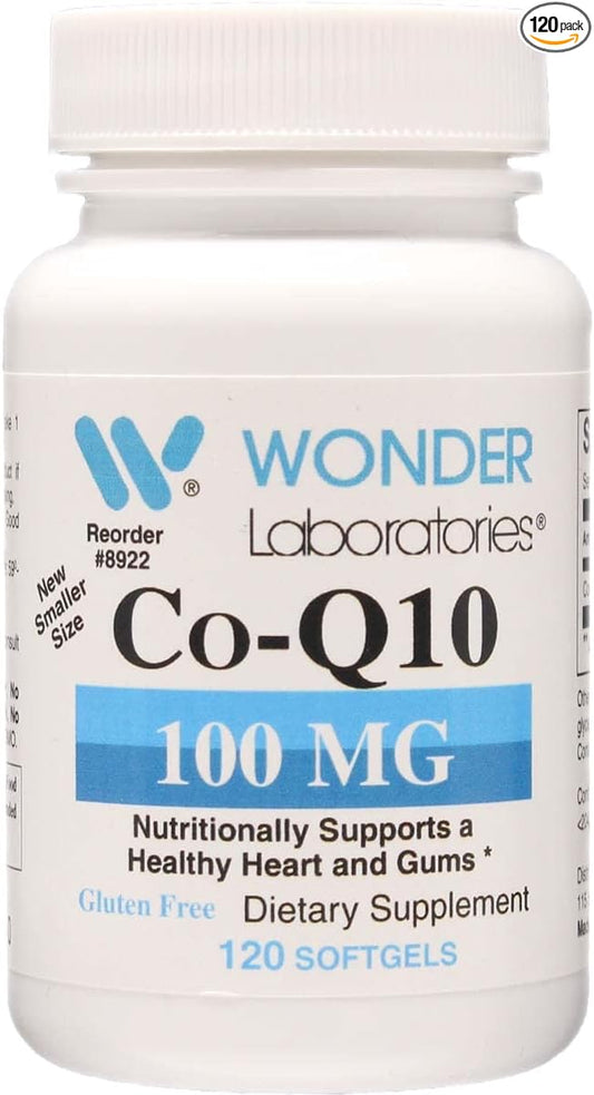Wonder Labs CoQ10 (Coenzyme Q10) 100 Mg for Cardiovascular Health, 120 Softgels