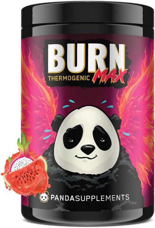 Panda Burn MAX Enhance Your Strength, Energy, Focus with Dual Source Caffiene (350mg), Alpha GPC, and MitoBurn®(Dragonfruit Watermelon)(25 Servings)