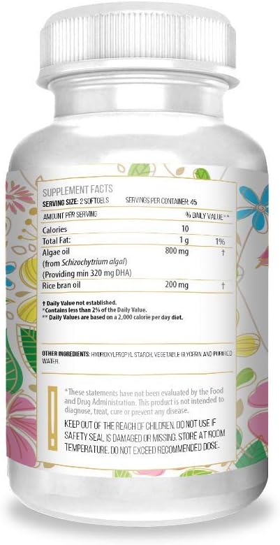 Actif Vegan Omega-3, High Strength Algae Oil Formula, 100% Natural, Organic DHA, EPA, Omega-3 - Non-GMO, 90 count