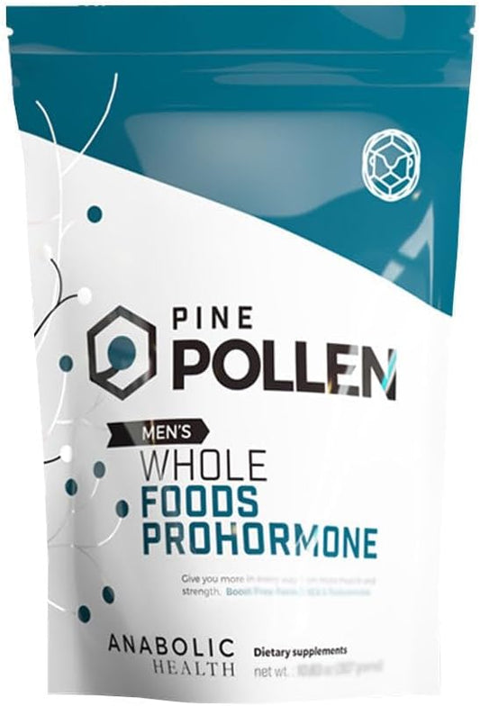 Pine Pollen Powder – Natural Whole Foods Prohormone & Testosterone Booster for Men to Boost Energy, Stamina, Hormone Balance, Anti-Aging & Nutritional Restoration – Powder (60g)