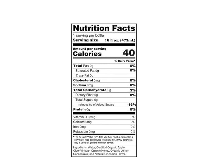 Whitehouse Detox Organic Apple Cider Vinegar with Lemon, Cinnamon and Honey 16 oz