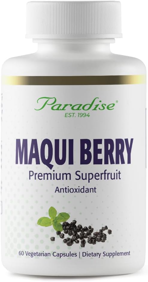 Paradise Herbs, Organic Maqui Berry Extract, 400 mg, Fresh, Freeze-Dried Concentrate for Superior Potency, Non-GMO, Vegan, 60 Capsules