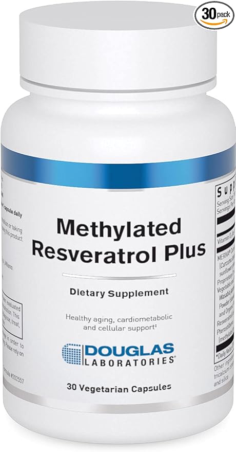 Douglas Laboratories Methylated Resveratrol Plus | Formula with Curcumin and Vitamin D for Cardiometabolic and Cellular Health | 30 Vegetarian Capsules