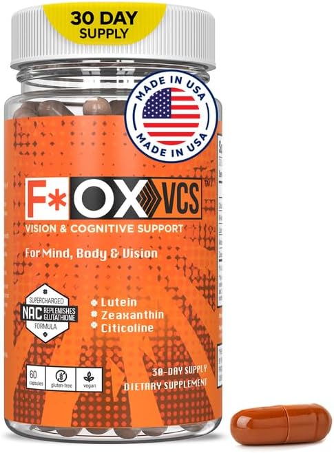Vision & Cognitive Support Supplement - Nourish Your Mind and Eyes - Oxidative Stress Defense - Vegan & Gluten-Free - Mega-Potent Antioxidant 60 Capsules