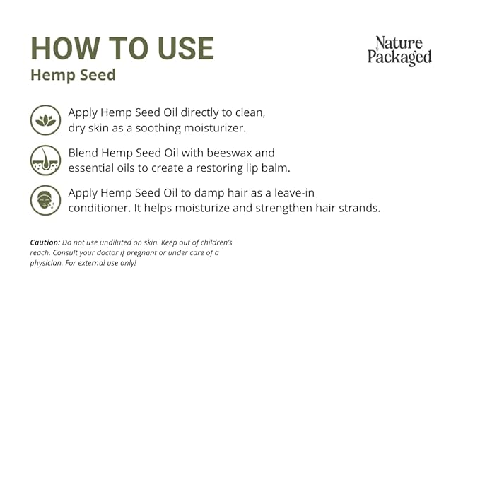 Hemp Seed Oil Direct from Canada - Hemp Seed Oil for Hair, Skin, Body - 16oz