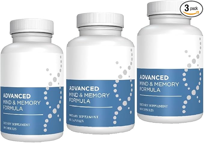 Advanced Memory Formula Extreme Brain Booster, Brain Supplement for Memory, Focus and Mental Performance, Memory Vitamins for Better Brain Health 180 Capsules (3 Pack)