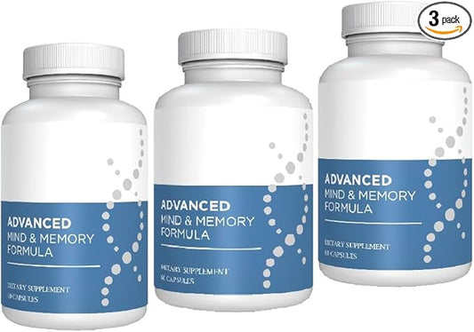 Advanced Memory Formula Extreme Brain Booster, Brain Supplement for Memory, Focus and Mental Performance, Memory Vitamins for Better Brain Health 180 Capsules (3 Pack)