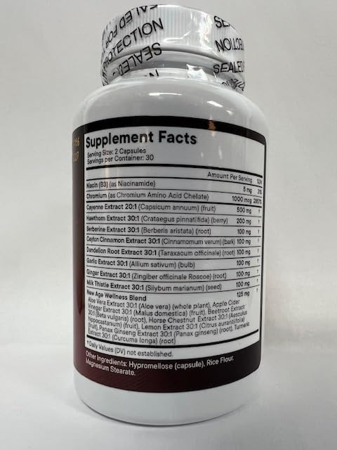 NEW AGE Cayenne Pepper Capsules Supplement with Hawthorn Berry, Dandelion Root, Ceylon Cinnamon, Garlic, Ginger, ACV, Milk Thistle, Beet Root, Aloe Vera - 180 Count
