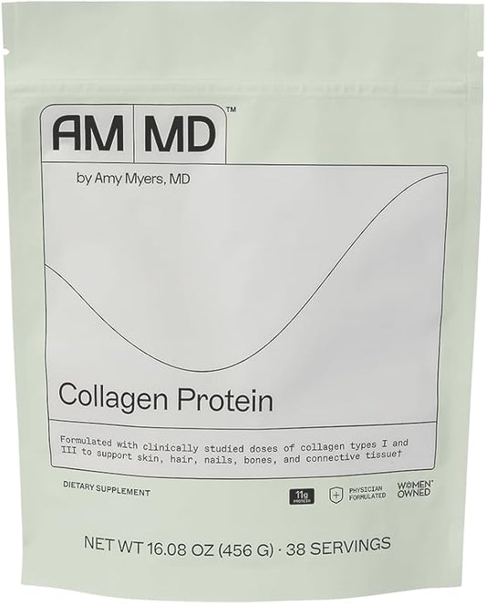Amy Myers MD Collagen Protein Powder - Type 1 & 3 Collagen - Bovine Collagen to Support Healthy Hair, Skin & Nails - Gluten-Free, Dairy-Free & Non-Soy - 16.08 oz (38 Servings)