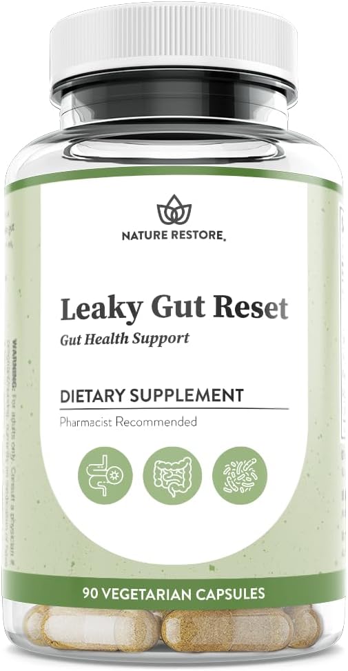 Nature Restore Gut Support Capsules | Marshmallow Root, Licorice, L Glutamine, Probiotic & AstraGin | Digestive & Microbiome Health | 60 Count
