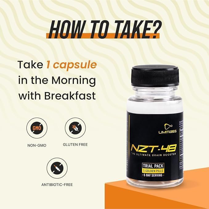 Nootropic Premium Brain Booster - Brain Supplement for Memory + Focus + Natural Energy - Caffeinated, Phosphatidylserine, Vitamins B6 B12-5ct Capsules - Travel Pack