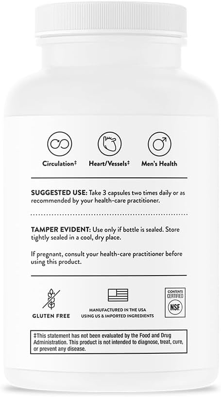 THORNE - L-Arginine Plus (Formerly Perfusia Plus) - Sustained-Release Cofactors to Support Heart Function, Nitric Oxide Production & Optimal Blood Flow* - 180 Capsules