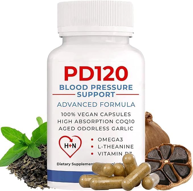 Blood Pressure Support Supplements, Black Garlic Extract with COQ10 - Blood Pressure Supplements, - 60 Capsules