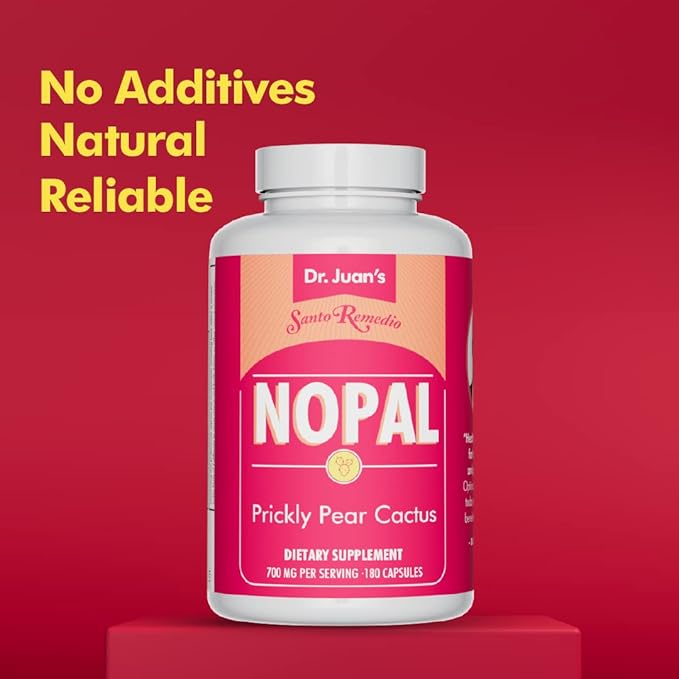 Santo Remedio Nopal, Sugar and Gluten Free Dietary Supplement, Prickly Pear Cactus Dietary Supplement, 700 mg, 180 Capsules, 90 Servings Per Container