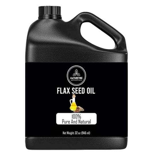 Naturevibe Botanicals Flaxseed Oil 32 Ounces | 100% Pure and Natural | Great for Skin Care and Hair Care