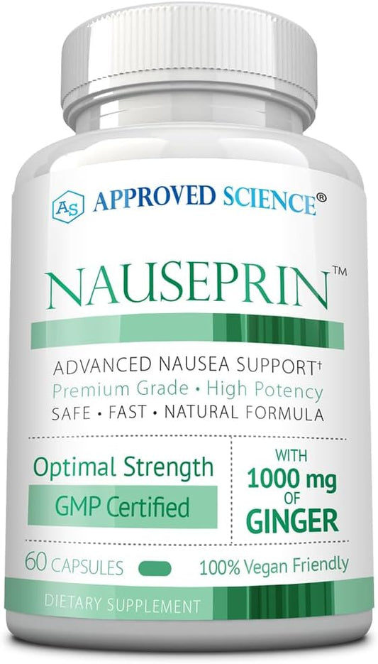 Approved Science Nauseprin - Ginger, Bioactive Vitamin B6-60 Capsules - Vegan