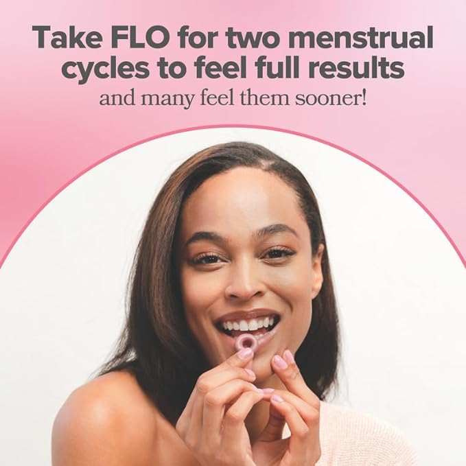 O Positiv FLO PMS Gummies for Women - Proactive PMS Relief - Targets Hormonal Breakouts, Bloating, Cramps, & Mood Swings with Chasteberry, Vitamin B6, & Lemon Balm - PMS Gummies (Pack of 1)