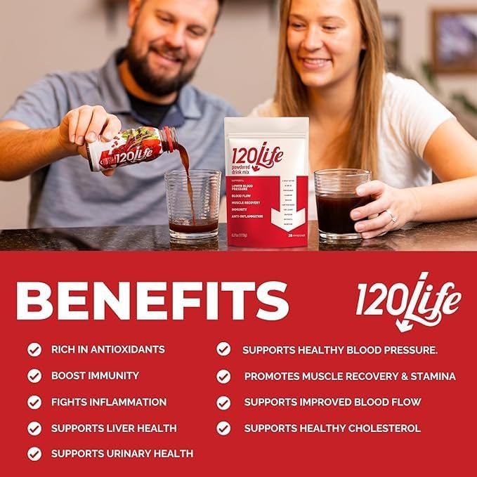Blood Pressure Support, Natural Beet Root Powder Drink Mix with Pomegranate Powder, Cranberry Supplement, Tart Cherry, Hibiscus, and Magnesium (28 Servings) - Gluten-Free, Vegan
