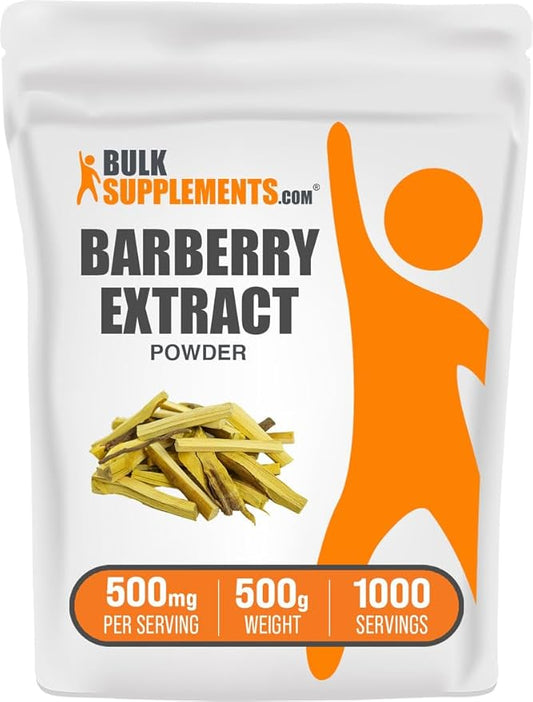 BulkSupplements.com Barberry Extract Powder - Barberry Sypplement, Herbal Supplement - Vegan & Gluten Free, 500mg per Serving, 500g (1.1 lbs) (Pack of 1)