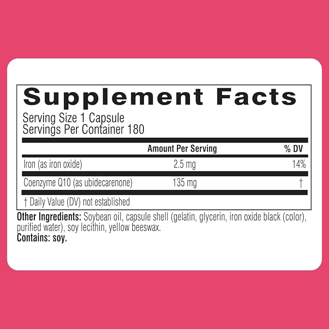 Swisse CoQ10 Supplement Co-Enzyme Q10 | 6 months Supply| Coenzyme Q10 Supports Heart Health and Ubiquinol Cellular Energy Production | CQ10 Antioxidant Support| Co Q 10 Supplement 135mg | 180 Softgels
