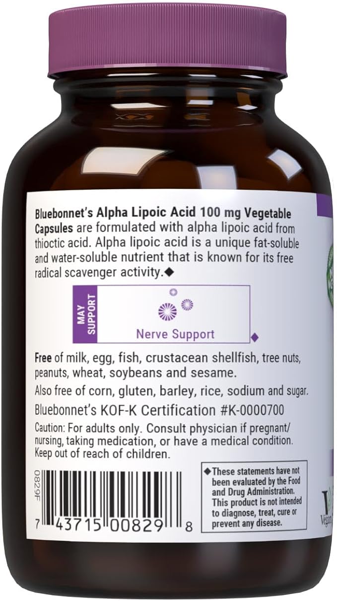BLUEBONNET NUTRITION ALPHA LIPOIC ACID 100 mg