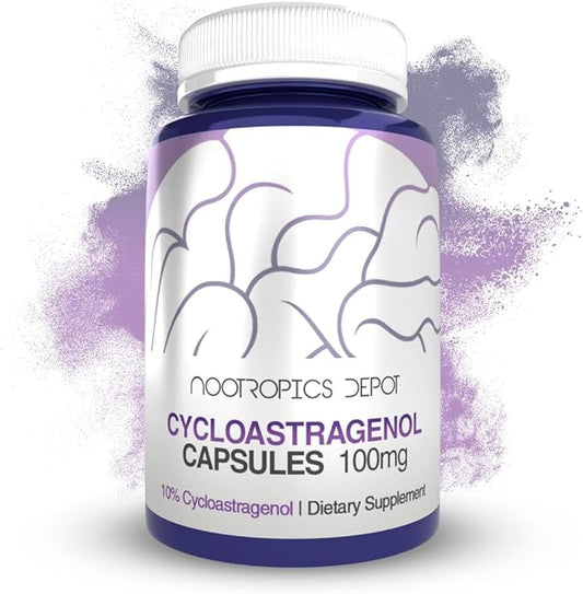 Nootropics Depot Cycloastragenol 10% Capsules | 100mg | 90 Count | Astragalus membranaceus | Cellular Health, Immune Support, Lengthens Telomeres