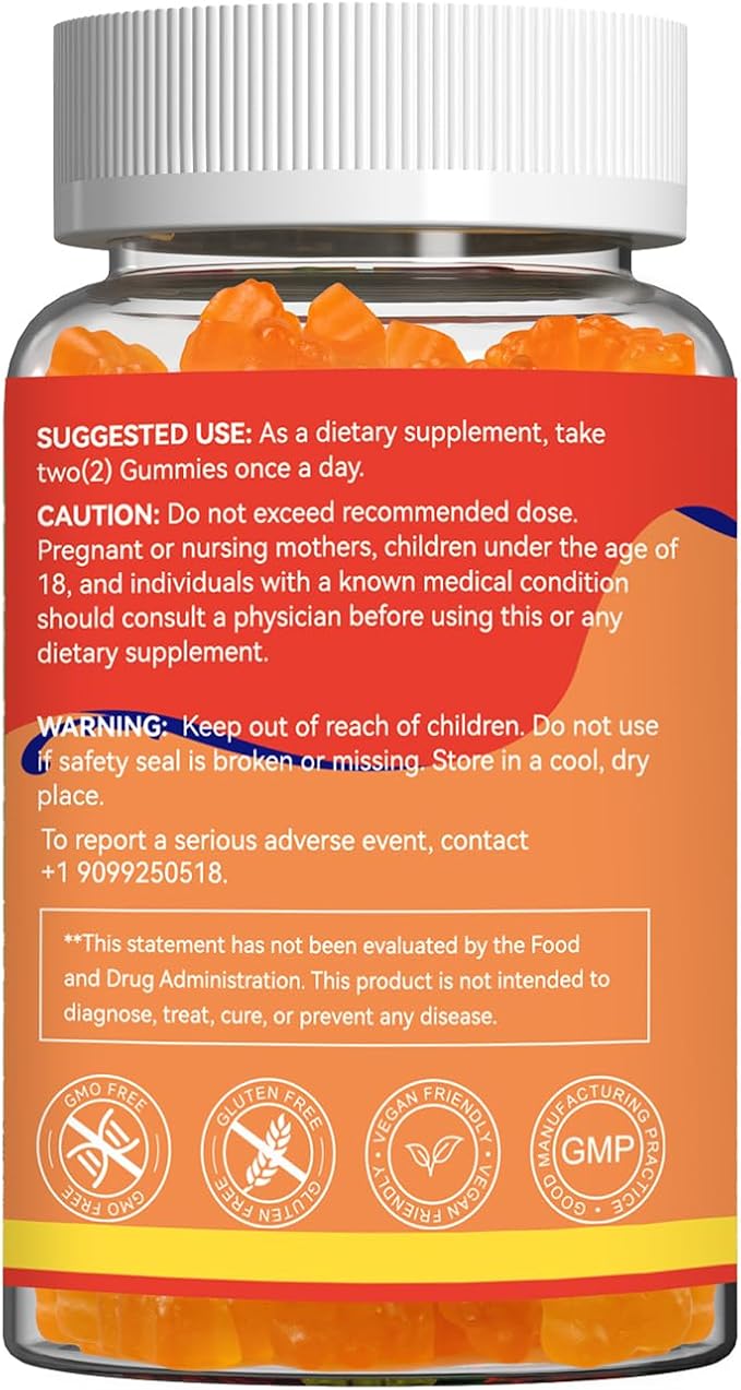 Omega 3 Gummies Supplement 1000mg, High Absorption DHA & EPA, Heart, Brain & Joint Support, Extra Strength Fish Oil Omega 3 Gummies Vitamins, 60 Count